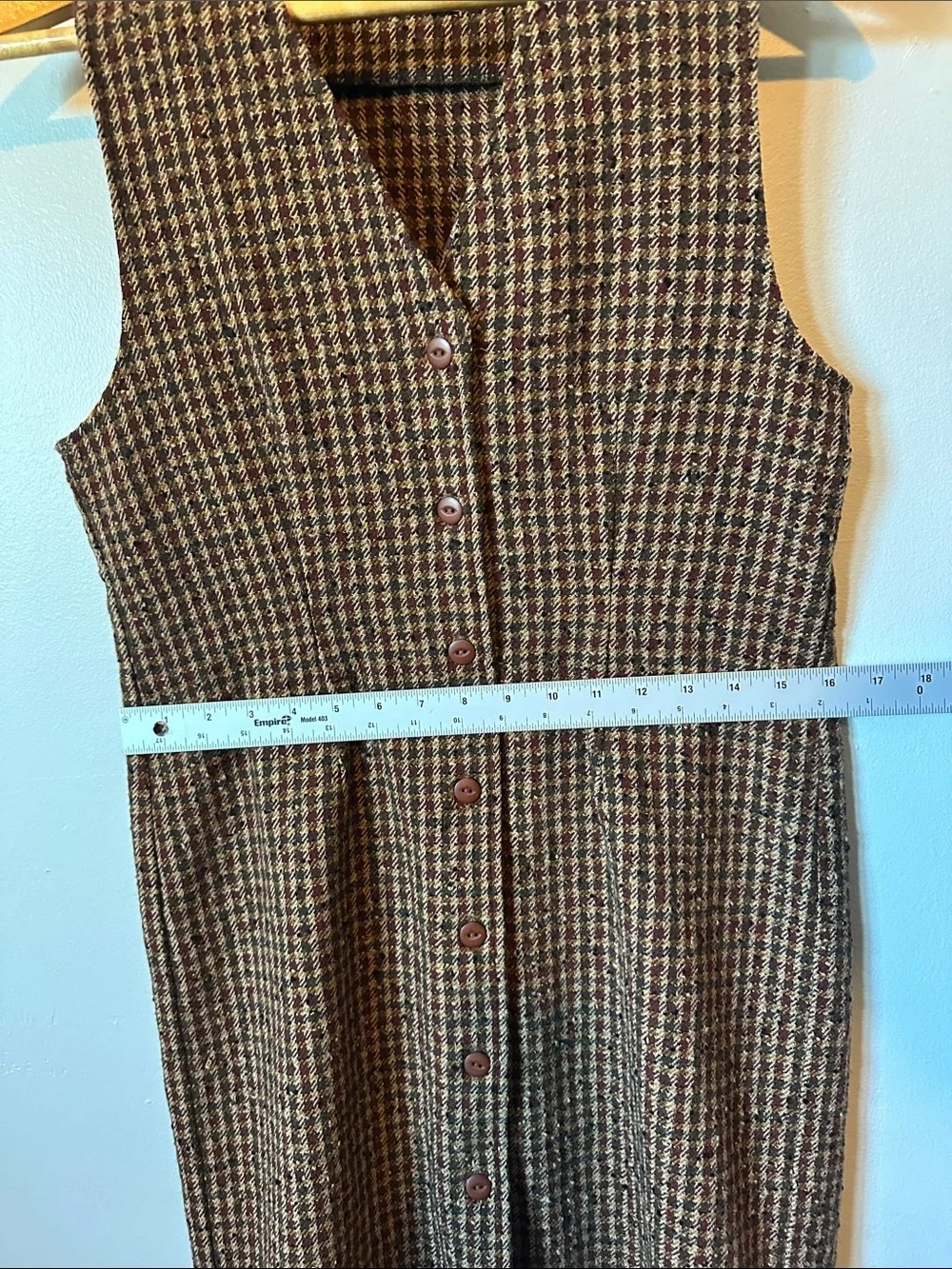 Pendleton Vintage Houndstooth Wool Midi Dress Size 8 Autumn Wedding Office Wear - Picture 13 of 15